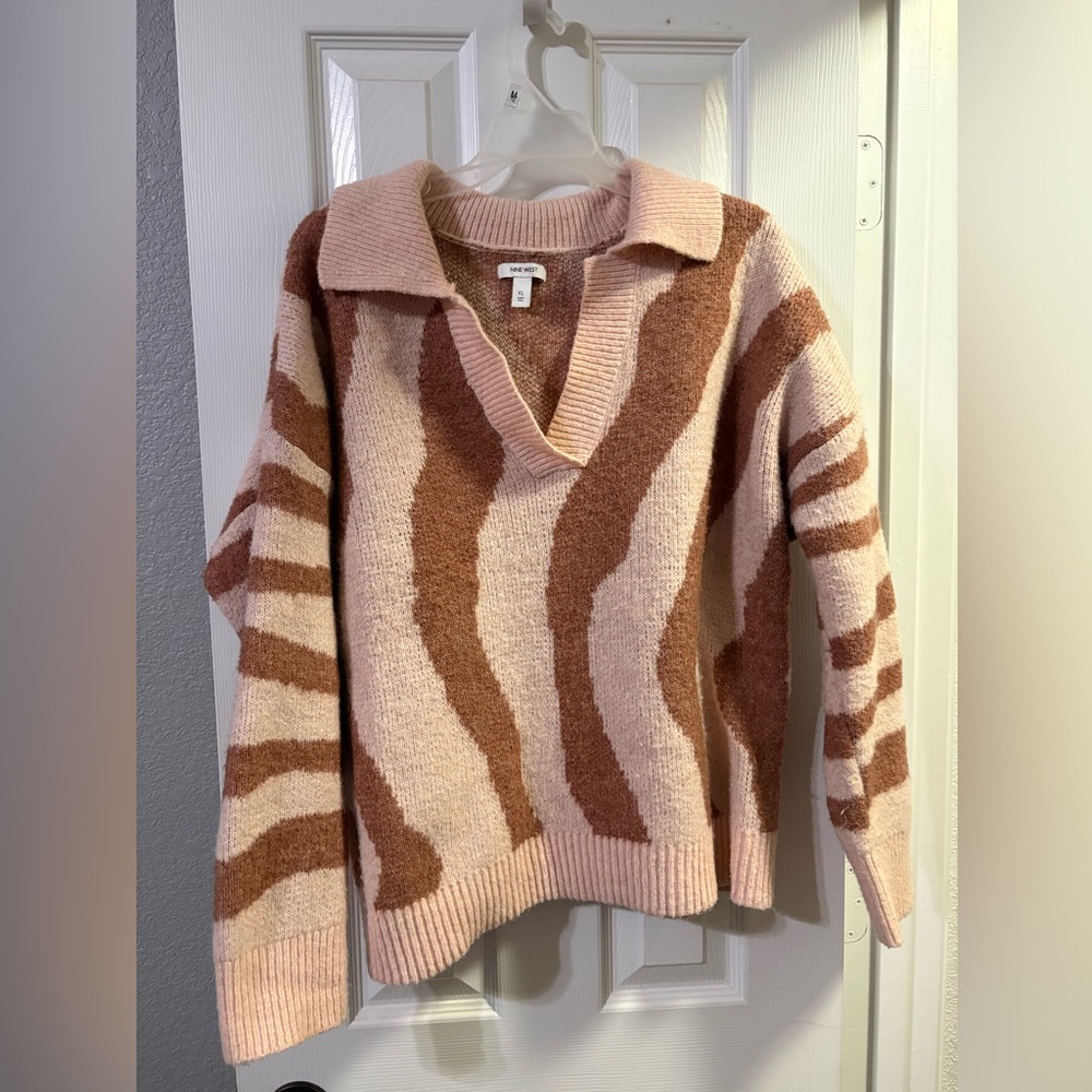 Women's Pink and Brown Sweater